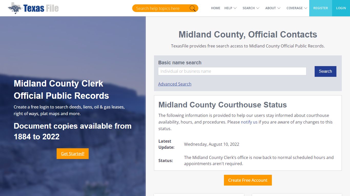 Midland County Clerk Official Public Records - TexasFile